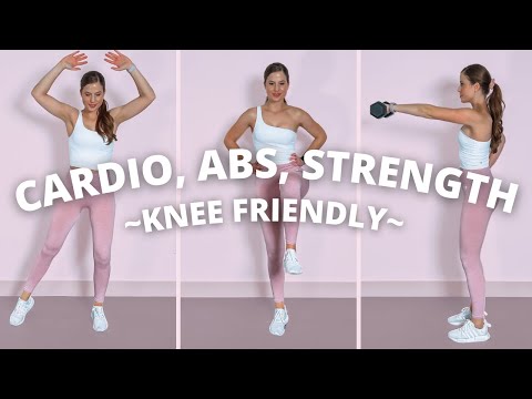 Knee Friendly STANDING Full Body Workout | low impact cardio, standing abs, + beginner strength