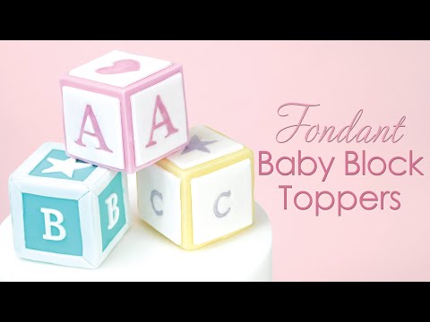 Easy Fondant 'Baby Block' Toppers - Cake Decorating Tutorial