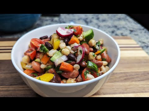 Cowboy Caviar Recipe | Texas Caviar | Four Bean Salad Recipe Vegan Gluten Free #salad #appetizer