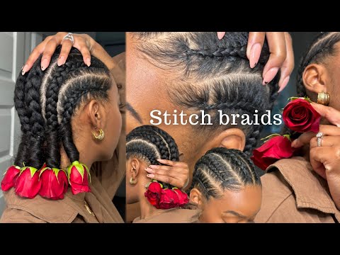 Straight Back Braids On Myself | "Cornrose"