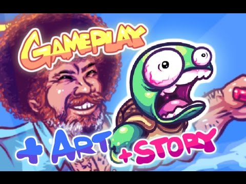 SUPER TOSS THE TURTLE GAMEPLAY, Buff Robby Rotten n Bob Ross art