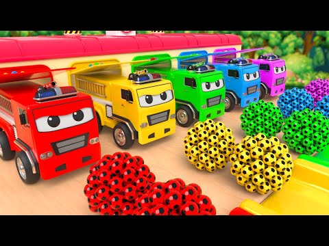 Humpty Dumpty Song - Colorful balls and Big Trucks - Baby Nursery Rhymes & Kids Songs