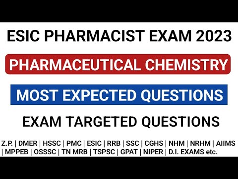 ESIC Pharmacist exam preparation | ZP Pharmacist exam preparation | Pharmaceutical chemistry mcqs