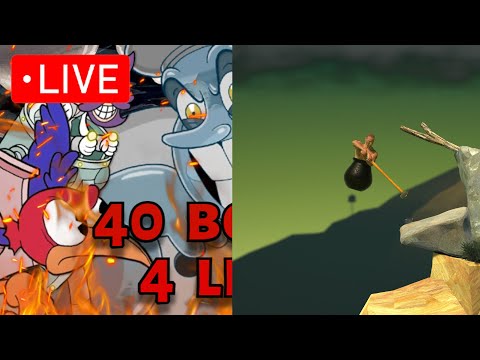 *LIVE* Cuphead BOSS RUSH MOD (40 bosses, 4 Lives) & GETTING OVER IT?