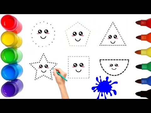 Learn Shapes,Colors,Educational video for Kids | Preschool Learning for toddlers | 2d shapes drawing