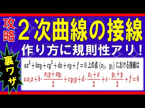 【式と曲線】２次曲線の接線