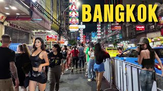 Busy Night Streets of Bangkok, Thailand 4K Walking Tour