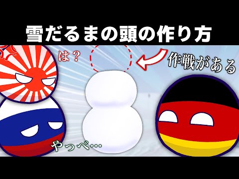 【ポーランドボール】雪だるまの頭の作り方