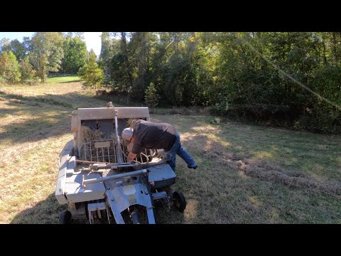 Raking and Baling Some Thick Fall Hay!