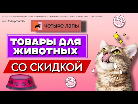 🐱 Четыре Лапы 🐶 Промокод на зоотовары / Подробности в описании