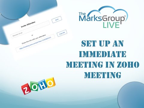 Set Up An Immediate Meeting In Zoho Meeting