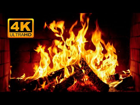 🔥 Fireplace 4K UHD! Fireplace with Crackling Fire Sounds. Fireplace Ambience