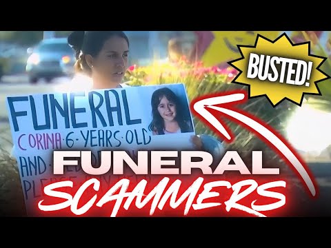 SCAMMERS BUSTED!! Fake Funeral Panhandlers. DEAD CHILDREN! Scam. LIVE.