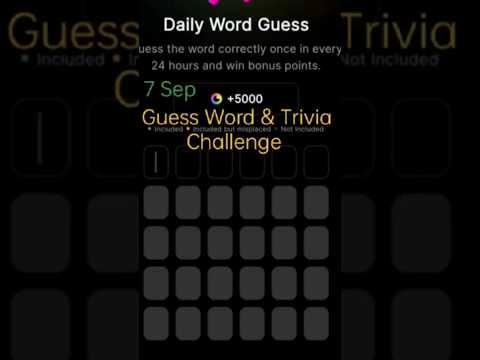 Today 7 Sep Blove DApp Guess Word & Trivia Challenge #blovedapp #taptoearn #crypto #mining