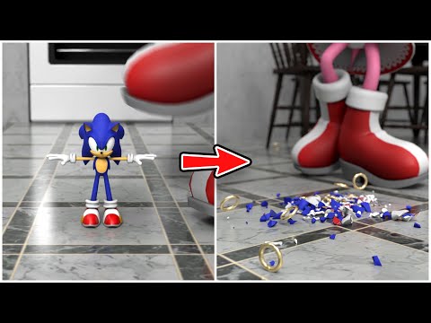 Sonic, Tails & eggman getting smashed