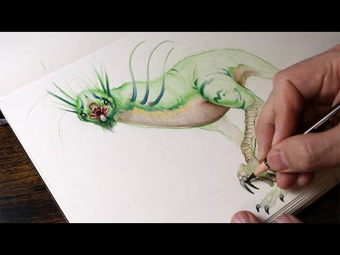 Draw a Spooky Creature Using Colored Pencils (Tutorial)