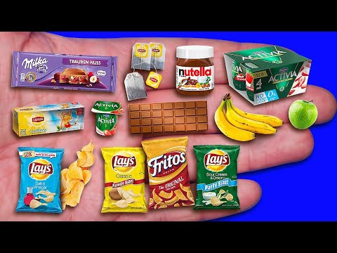 DIY MINIATURE FOOD BARBIE HACKS AND CRAFTS FOR DOLLHOUSE