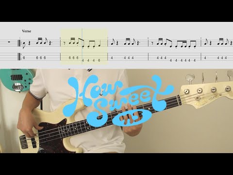 🐰Let's play the NewJeans song as the bass! How Sweet│BASS TAB│