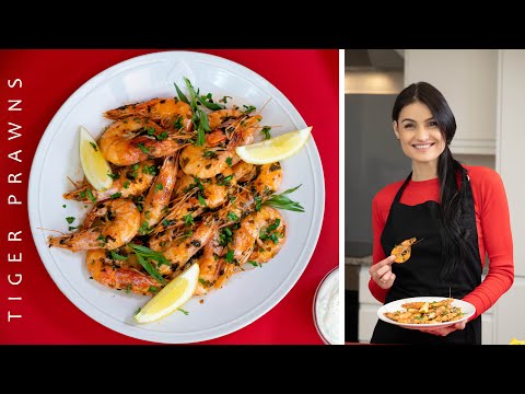 PRAWNS RECIPE | Tiger prawns with tarragon sauce.