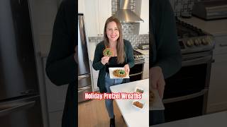 Holiday Pretzel Wreaths - Fun Christmas Treat #Shorts #HolidayTreats #HolidayBaking #ChristmasIdeas