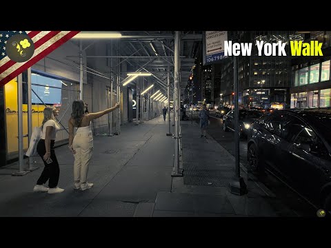 You Here in New York City Walking - Night Virtual 4K Tour - Relaxing City Sounds