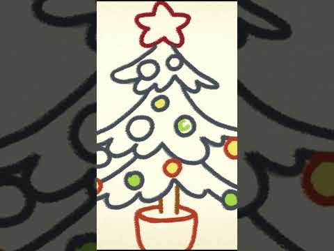 How To Draw A Christmas Tree #cartoon #shortsfeed #cuttherope #funnycartoons #omnom