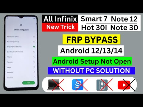 All Infinix Frp Bypass ✅ INFINIX Smart 7 / Note 12 / Note 30 / Hot 30i Frp Bypass Android 12,13,14