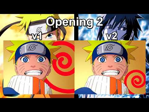 Naruto - Opening 2 Comparison - Versions 1-2 (HD - 60 fps)