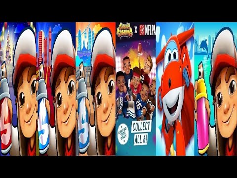 Subway Surfers Christmas VS Shenzhen Barcelona Miami (NFLPA Special) 2020 2024  Super Wings Jett Run