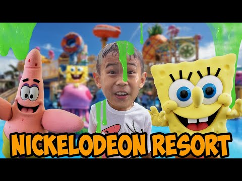 Nickelodeon Resort! Water Park for Kids! Kaven Gets Slimed!