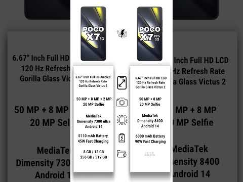 poco x7 5g vs poco x7 pro 5g specification comparison #pocox #pocophone #pocox7pro #shorts