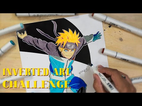 Drawing Naruto with INVERTED COLOURS!