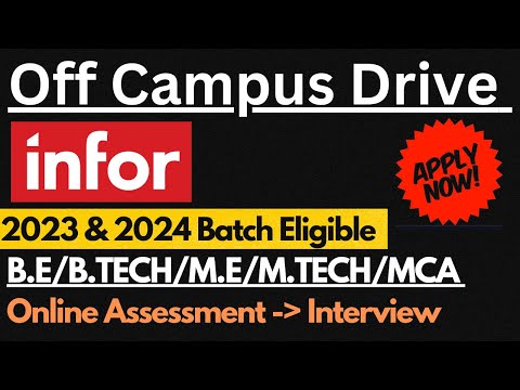 Infor Off Campus Drive 2023 & 2024 Batch Eligible | Any Graduate Can Apply🔥🔥