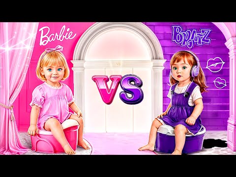 BARBIE vs BRATZ Extreme Tiny House Building! Secret Room GLOW UP in Real Life!