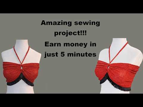 Sew an amazing crop top with a rectangle in 5 minutes