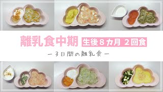 【離乳食中期】生後８カ月２回食の離乳食の紹介 / 簡単レシピ / レパートリー