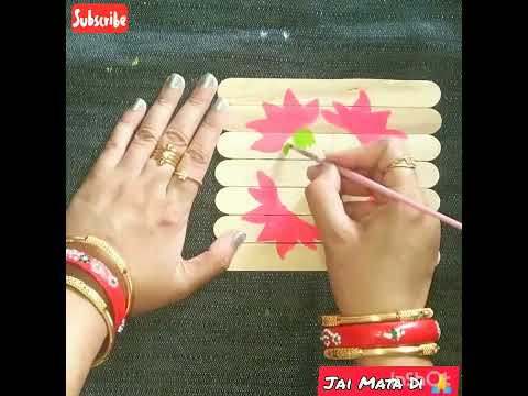 Navratri special painting on ice cream stick #shots #navaratri #paintings #ytshorts