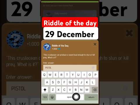 Riddle Of The Day Zoo 29 December| Zoo Riddle Of The Day | Riddle Of The Day X Empire