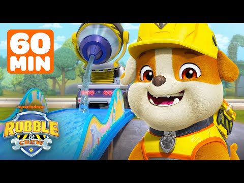 Rubble Builds Parks at the Beach & City! w/ Chase & Charger | 1 Hour | Rubble & Crew