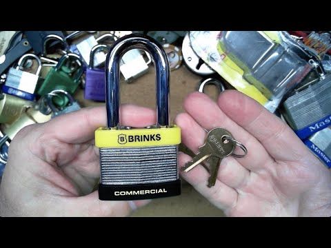 [186] Brinks Model 662 50mm Laminated Padlock picked open and gutted