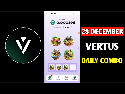 Vertus Combo Cards Today 29 December | Vertus Daily Combo | Vertus Combo Cards | Vertus Combo