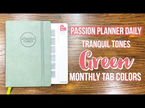 Monthly Tabs for the Passion Planner Daily - Tranquil Tones - GREEN