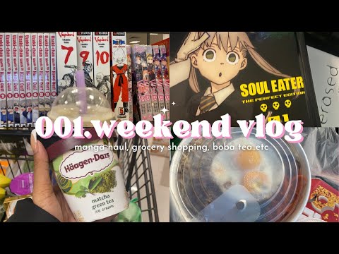 ↳ vlog 001. | B&N manga haul, grocery shopping, boba tea + making chicken katsu curry!