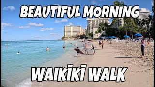 Beautiful Morning Waikiki Walk Waikiki Beach | Uluniu St | Maguro Spot | Kuhio Ave | Waikiki Shell