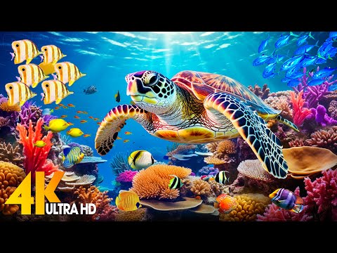 Ocean 4K - Sea Animals for Relaxation, Beautiful Coral Reef Fish in Aquarium (4K Video Ultra HD) #2