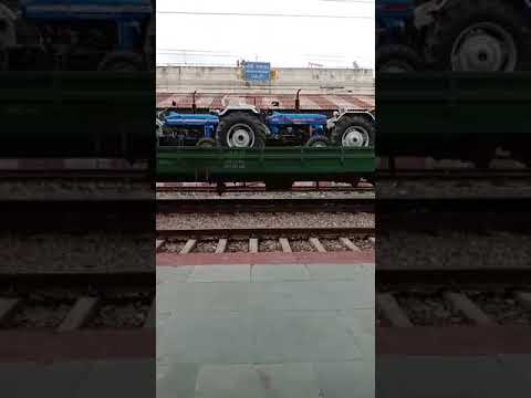 Another 192 New Sonalika DI 745 Tractors Full Loaded Train Crossing#uniquetrainengines#tractor#video