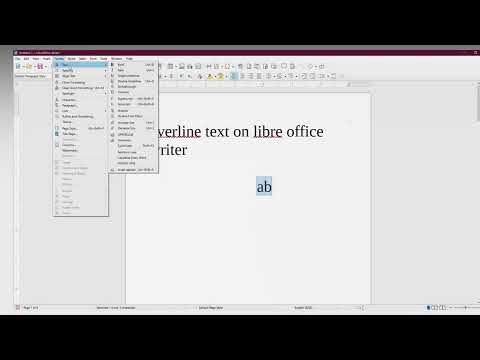 How to overline text on libre office writer | overline text libre office writer