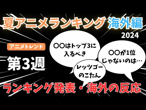 【2024夏アニメランキング】絶好調の『ロシデレ』3週連続1位になるか注目の第3週！！【Anime Trending編】