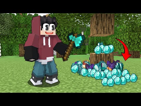 Minecraft But TREES DROP OP ITEMS! (tagalog)