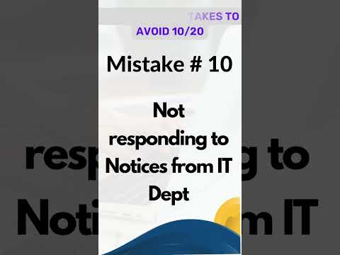 Income tax mistakes 10/20 | Not responding to Income tax notices #taxfiling #taxtips #taxconsultant